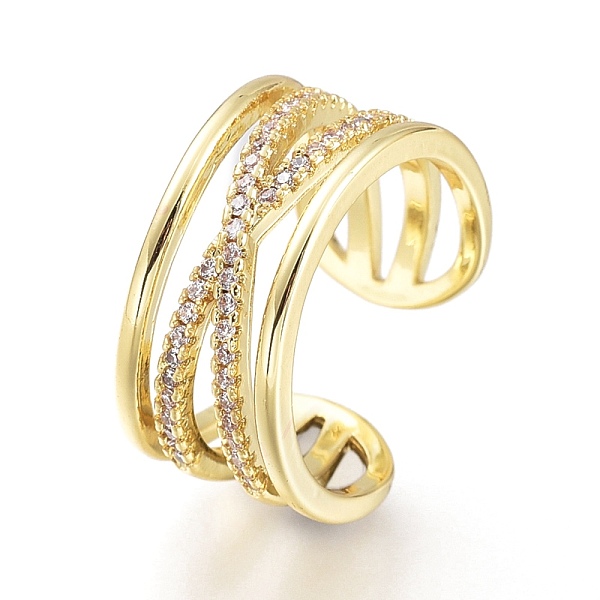 PandaHall Brass Micro Pave Clear Cubic Zirconia Cuff Rings, Open Rings, Criss Cross Rings, Long-Lasting Plated, Golden, US Size 7(17.3mm)...
PandaHall Brass Micro Pave Clear Cubic Zirconia Cuff Rings, Open Rings, Criss Cross Rings, Long-Lasting Plated, Golden, US Size 7(17.3mm)...