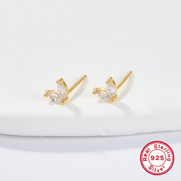 PandaHall Golden 925 Sterling Silver Micro Pave Cubic Zirconia Stud Earrings, Leaf, Clear, 5.5mm Cubic Zirconia Leaf Clear
PandaHall Golden 925 Sterling Silver Micro Pave Cubic Zirconia Stud Earrings, Leaf, Clear, 5.5mm Cubic Zirconia Leaf Clear