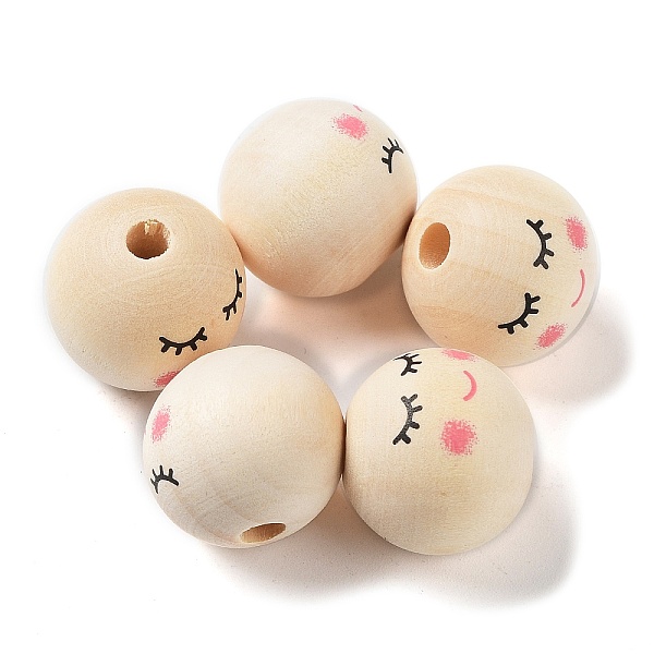 PandaHall Printed Wood Beads, Round with Smiling Face, Undyed, Blanched Almond, 20mm, Hole: 2mm Wood Round
PandaHall Printed Wood Beads, Round with Smiling Face, Undyed, Blanched Almond, 20mm, Hole: 2mm Wood Round