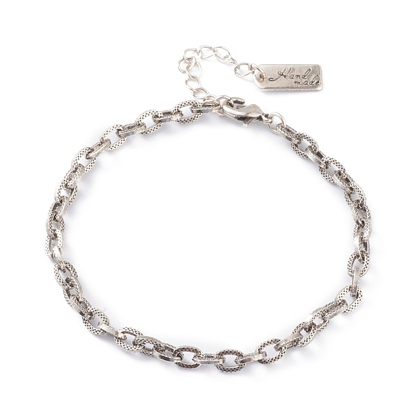 PandaHall Brass Cable Chain Bracelets, with Lobster Claw Clasps, Long-Lasting Plated, Word Hand Made, Platinum, 6-7/8 inch(17.5cm) Brass
PandaHall Brass Cable Chain Bracelets, with Lobster Claw Clasps, Long-Lasting Plated, Word Hand Made, Platinum, 6-7/8 inch(17.5cm) Brass