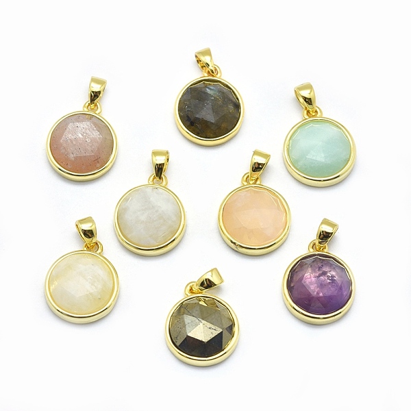 PandaHall Natural Mixed Stone Pendants, with Golden Tone Brass Findings, Flat Round, Faceted, 14x11x4.5mm, Hole: 2.5x3.5mm Mixed Stone Flat...
PandaHall Natural Mixed Stone Pendants, with Golden Tone Brass Findings, Flat Round, Faceted, 14x11x4.5mm, Hole: 2.5x3.5mm Mixed Stone Flat...