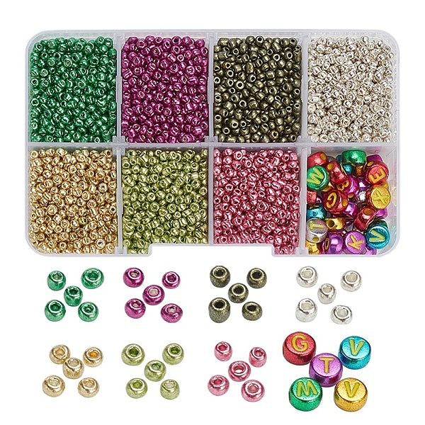 PandaHall Metallic Colours Style Beads DIY Jewelry Making Finding Kit, Including 2mm Glass Seed Beads, Flat Round Acrylic Beads, Mixed Color..., Multicolor
PandaHall Metallic Colours Style Beads DIY Jewelry Making Finding Kit, Including 2mm Glass Seed Beads, Flat Round Acrylic Beads, Mixed Color..., Multicolor