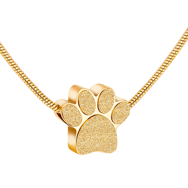 PandaHall Paw Print Urn Ashes Necklace, 304 Stainless Steel Pendant Necklace with Round Snake Chains, Golden, 21.69 inch(55.1cm) 304...
PandaHall Paw Print Urn Ashes Necklace, 304 Stainless Steel Pendant Necklace with Round Snake Chains, Golden, 21.69 inch(55.1cm) 304...