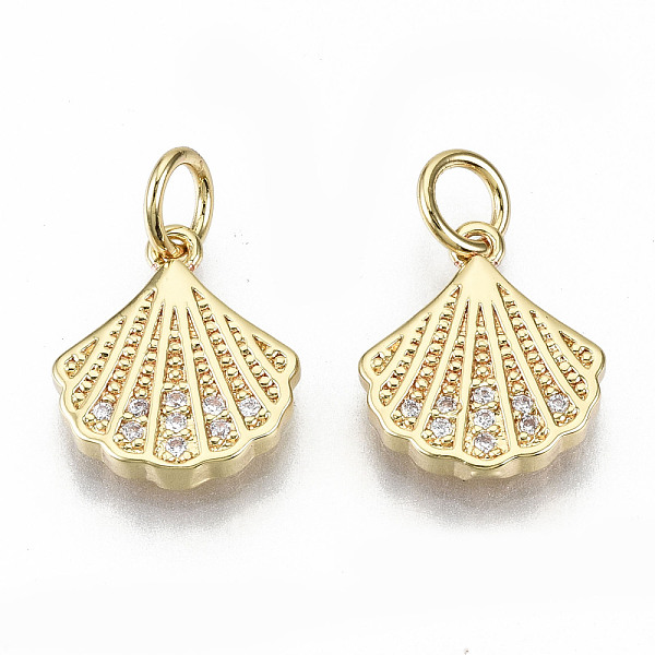PandaHall Brass Micro Pave Clear Cubic Zirconia Charms, with Jump Rings, Nickel Free, Shell Shape, Real 16K Gold Plated, 12.5x11x2.5mm, Jump...
PandaHall Brass Micro Pave Clear Cubic Zirconia Charms, with Jump Rings, Nickel Free, Shell Shape, Real 16K Gold Plated, 12.5x11x2.5mm, Jump...
