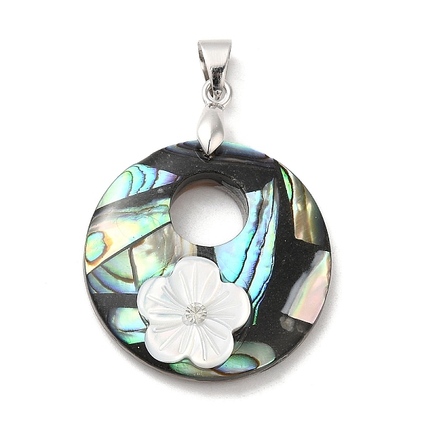 PandaHall Natural Paua Shell Pendants, Flat Round Charms with Brass Rhinestone Findings and Natural White Shell Flower, Platinum, 27.5x7mm...
PandaHall Natural Paua Shell Pendants, Flat Round Charms with Brass Rhinestone Findings and Natural White Shell Flower, Platinum, 27.5x7mm...