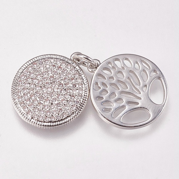 PandaHall Brass Micro Pave Cubic Zirconia Pendants, Flat Round with Tree of Life, Clear, Platinum, 15x2mm, Hole: 3mm Brass+Cubic Zirconia...
PandaHall Brass Micro Pave Cubic Zirconia Pendants, Flat Round with Tree of Life, Clear, Platinum, 15x2mm, Hole: 3mm Brass+Cubic Zirconia...