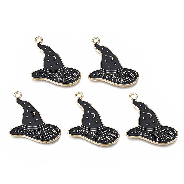 PandaHall Rack Plating Alloy Enamel Pendants, Halloween, Witch Hat, Cadmium Free & Nickel Free & Lead Free, Light Gold, Black, 23x24x1.5mm...
PandaHall Rack Plating Alloy Enamel Pendants, Halloween, Witch Hat, Cadmium Free & Nickel Free & Lead Free, Light Gold, Black, 23x24x1.5mm...