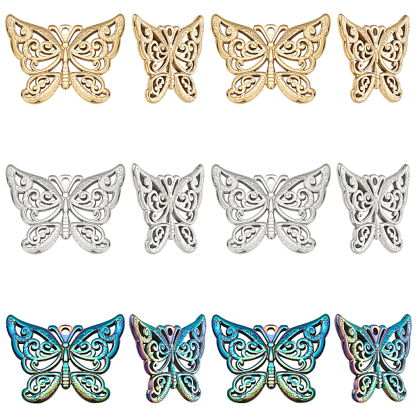 PandaHall DICOSMETIC 18Pcs 3 Colors 304 Stainless Steel Pendants, Butterfly, Mixed Color, 24x30x2mm, Hole: 1.8mm, 6pcs/color 304 Stainless...
PandaHall DICOSMETIC 18Pcs 3 Colors 304 Stainless Steel Pendants, Butterfly, Mixed Color, 24x30x2mm, Hole: 1.8mm, 6pcs/color 304 Stainless...