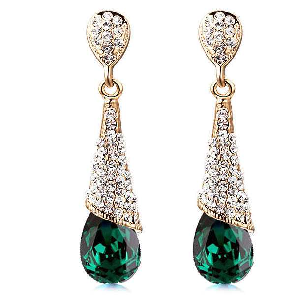 PandaHall Real 18K Gold Plated Brass Rhinestone Teardrop Stud Earrings, Emerald, 46x10mm Rhinestone Green
PandaHall Real 18K Gold Plated Brass Rhinestone Teardrop Stud Earrings, Emerald, 46x10mm Rhinestone Green