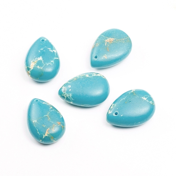 PandaHall Synthetic Turquoise Pendants, Teardrop, 24.7~25x17.4~17.7x9.2~9.8mm, Hole: 1.2mm Synthetic Turquoise Teardrop
PandaHall Synthetic Turquoise Pendants, Teardrop, 24.7~25x17.4~17.7x9.2~9.8mm, Hole: 1.2mm Synthetic Turquoise Teardrop