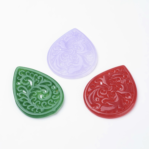 PandaHall Natural Jade Pendant, Dyed, teardrop, Mixed Color, 45x32.5~35x2.5mm, Hole: 1mm Other Jade Teardrop Multicolor
PandaHall Natural Jade Pendant, Dyed, teardrop, Mixed Color, 45x32.5~35x2.5mm, Hole: 1mm Other Jade Teardrop Multicolor