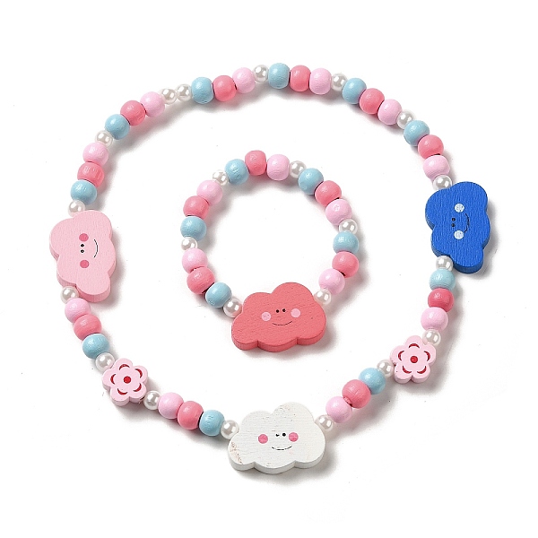 PandaHall Maple Wood & Acrylic Jewelry Set, Beaded Necklace & Stretch Bracelet for Kids, Cloud, Bracelet: Inner Diameter: 1-5/8 inch(4cm)...
PandaHall Maple Wood & Acrylic Jewelry Set, Beaded Necklace & Stretch Bracelet for Kids, Cloud, Bracelet: Inner Diameter: 1-5/8 inch(4cm)...