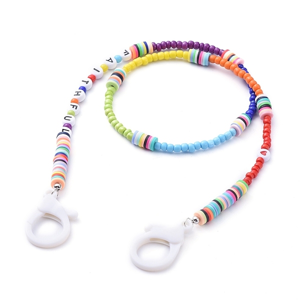 PandaHall Personalized Dual-use Items, Beaded Necklaces or Eyeglasses Chains, with Brass & Acrylic & Glass Seed Beads, Polymer Clay Heishi..., White
PandaHall Personalized Dual-use Items, Beaded Necklaces or Eyeglasses Chains, with Brass & Acrylic & Glass Seed Beads, Polymer Clay Heishi..., White