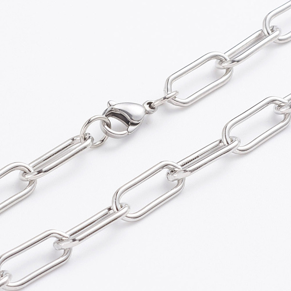 PandaHall 304 Stainless Steel Paperclip Chains, Drawn Elongated Cable Chains Necklaces, with Lobster Clasps, Stainless Steel Color, 24.21...
PandaHall 304 Stainless Steel Paperclip Chains, Drawn Elongated Cable Chains Necklaces, with Lobster Clasps, Stainless Steel Color, 24.21...