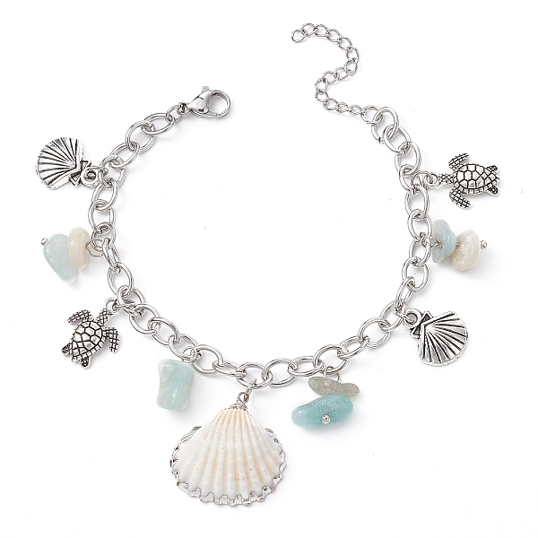 PandaHall Natural Amazonite Chips & Shell & Tortoise Charm Bracelet, with Alloy Chains, Antique Silver, 7-1/8 inch(18cm) Amazonite Shell...
PandaHall Natural Amazonite Chips & Shell & Tortoise Charm Bracelet, with Alloy Chains, Antique Silver, 7-1/8 inch(18cm) Amazonite Shell...