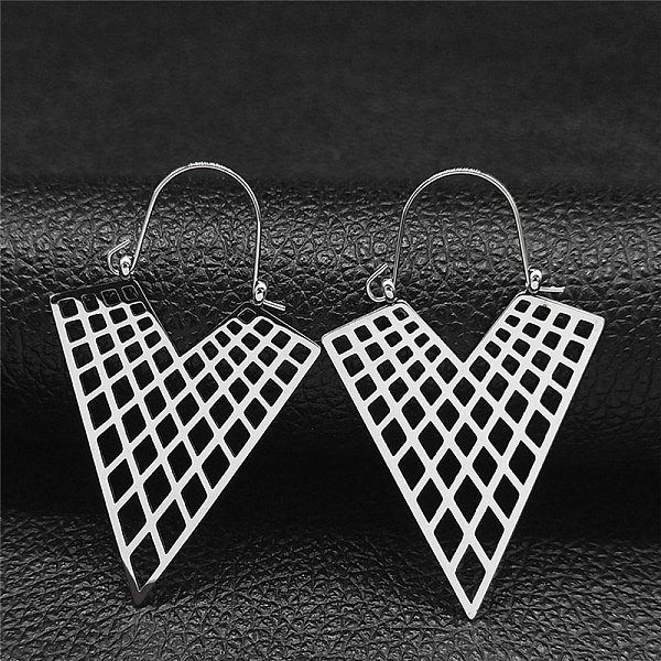 PandaHall 304 Stainless Steel Hollow Triangle Hoop Earring, Bohemia Earrings, Stainless Steel Color, 50x30mm 304 Stainless Steel Triangle
PandaHall 304 Stainless Steel Hollow Triangle Hoop Earring, Bohemia Earrings, Stainless Steel Color, 50x30mm 304 Stainless Steel Triangle