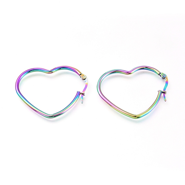 PandaHall 201 Stainless Steel Hoop Earrings, with 304 Stainless Steel Pin, Hypoallergenic Earrings, Heart, Rainbow Color, 37x30x2mm, 12...
PandaHall 201 Stainless Steel Hoop Earrings, with 304 Stainless Steel Pin, Hypoallergenic Earrings, Heart, Rainbow Color, 37x30x2mm, 12...