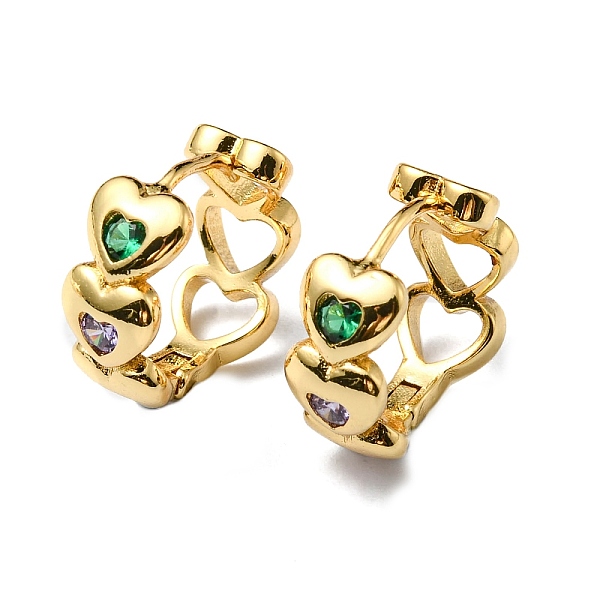 PandaHall Colorful Cubic Zirconia Hollow Heart Hoop Earring, Rack Plating Brass Jewelry, Cadmium Free & Lead Free, Real 18K Gold Plated...
PandaHall Colorful Cubic Zirconia Hollow Heart Hoop Earring, Rack Plating Brass Jewelry, Cadmium Free & Lead Free, Real 18K Gold Plated...