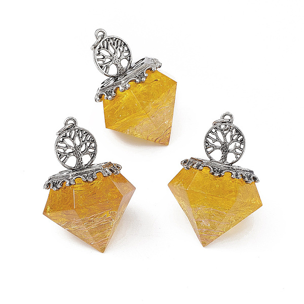 PandaHall Natural Citrine Pendants, Faceted Diamond Charms, with Rack Plating Antique Silver Tone Alloy Tree of Life, Cadmium Free & Lead...
PandaHall Natural Citrine Pendants, Faceted Diamond Charms, with Rack Plating Antique Silver Tone Alloy Tree of Life, Cadmium Free & Lead...