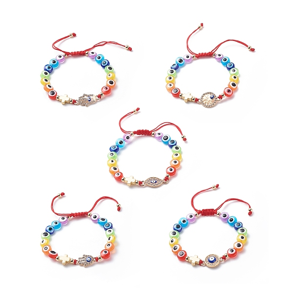 PandaHall Evil Eye Resin Bead & Eye/Hamsa Hand/Flat Round Alloy Rhinestone Braided Beaded Bracelets for Girl Women, Adjustable Nylon Threads...
PandaHall Evil Eye Resin Bead & Eye/Hamsa Hand/Flat Round Alloy Rhinestone Braided Beaded Bracelets for Girl Women, Adjustable Nylon Threads...