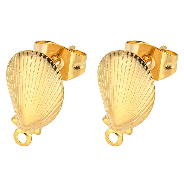 PandaHall 304 Stainless Steel Stud Earring Findings, with Horizontal Loops, Golden, Shell Shape, 12.5x7.5mm, Hole: 1.1mm, Pin: 0.7mm 304...
PandaHall 304 Stainless Steel Stud Earring Findings, with Horizontal Loops, Golden, Shell Shape, 12.5x7.5mm, Hole: 1.1mm, Pin: 0.7mm 304...