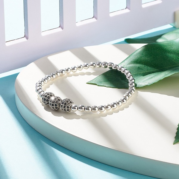 PandaHall Synthetic Hematite Round Beaded Stretch Bracelet with Cubic Zirconia, Gemstone Jewelry for Women, Platinum, Inner Diameter: 2-1/4...
PandaHall Synthetic Hematite Round Beaded Stretch Bracelet with Cubic Zirconia, Gemstone Jewelry for Women, Platinum, Inner Diameter: 2-1/4...