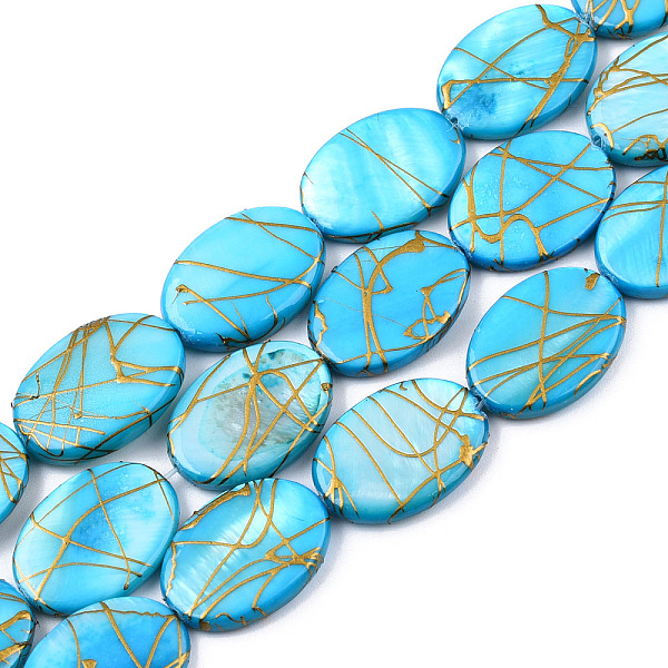 PandaHall Natural Freshwater Shell Beads Strands, Drawbench, Dyed, Oval, Deep Sky Blue, 17~18x12~13x4~5mm, Hole: 1mm, about 22~23pcs/strand..., Cyan
PandaHall Natural Freshwater Shell Beads Strands, Drawbench, Dyed, Oval, Deep Sky Blue, 17~18x12~13x4~5mm, Hole: 1mm, about 22~23pcs/strand..., Cyan