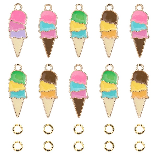 PandaHall Summer Theme Alloy Enamel Pendants, Ice Cream Charms, with Brass Open Jump Rings, Mixed Color, Charms: 26x10x1mm, hole: 2mm..., Multicolor
PandaHall Summer Theme Alloy Enamel Pendants, Ice Cream Charms, with Brass Open Jump Rings, Mixed Color, Charms: 26x10x1mm, hole: 2mm..., Multicolor