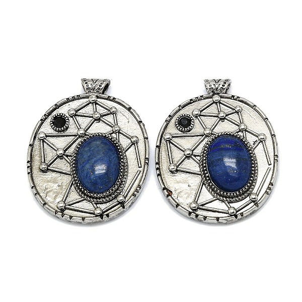 PandaHall Natural Lapis Lazuli Oval Pendants, Rack Plating Antique Silver Plated Brass Pave Rhinestone Oval Charms, Cadmium Free & Lead Free...
PandaHall Natural Lapis Lazuli Oval Pendants, Rack Plating Antique Silver Plated Brass Pave Rhinestone Oval Charms, Cadmium Free & Lead Free...