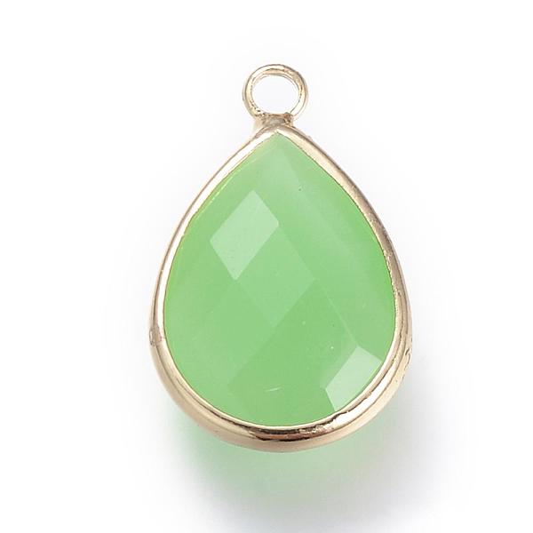 PandaHall Glass Pendants, with Brass Findings, Faceted, Drop, Light Gold, Pale Green, 18x10.5x4.5mm, Hole: 1.8~2.3mm Brass+Glass Teardrop...
PandaHall Glass Pendants, with Brass Findings, Faceted, Drop, Light Gold, Pale Green, 18x10.5x4.5mm, Hole: 1.8~2.3mm Brass+Glass Teardrop...