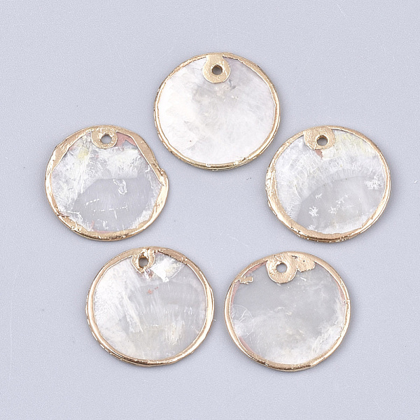 PandaHall Natural Capiz Shell Pendants, Brass Edge Plated, Flat Round, Light Gold, 18x1mm, Hole: 1.2mm Capiz Shell Flat Round
PandaHall Natural Capiz Shell Pendants, Brass Edge Plated, Flat Round, Light Gold, 18x1mm, Hole: 1.2mm Capiz Shell Flat Round