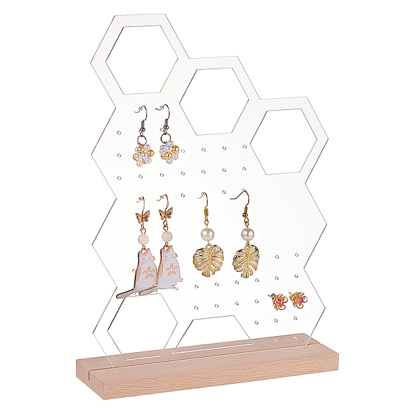 PandaHall Transparent Acrylic Vertical Earring Display Stands with Wooden Base, Desktop Jewelry Organizer Holder for Earring Storage, Hive..., Clear
PandaHall Transparent Acrylic Vertical Earring Display Stands with Wooden Base, Desktop Jewelry Organizer Holder for Earring Storage, Hive..., Clear