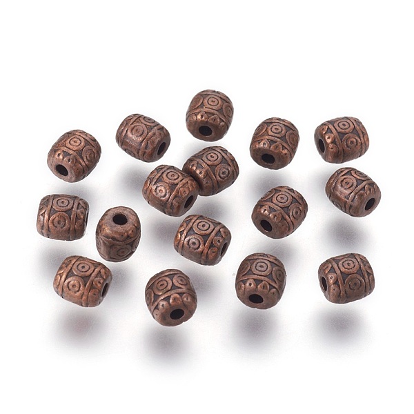PandaHall Tibetan Style Alloy Barrel Beads, Cadmium Free & Nickel Free & Lead Free, Red Copper, 7x6.5mm, Hole: 2mm, about 1470pcs/1000g...
PandaHall Tibetan Style Alloy Barrel Beads, Cadmium Free & Nickel Free & Lead Free, Red Copper, 7x6.5mm, Hole: 2mm, about 1470pcs/1000g...