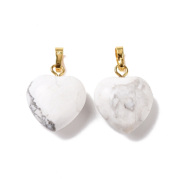PandaHall Natural Howlite Pendants, with Golden Tone Brass Findings, Heart Charm, 18x15~15.5x6~8mm, Hole: 6x3mm Howlite Heart
PandaHall Natural Howlite Pendants, with Golden Tone Brass Findings, Heart Charm, 18x15~15.5x6~8mm, Hole: 6x3mm Howlite Heart