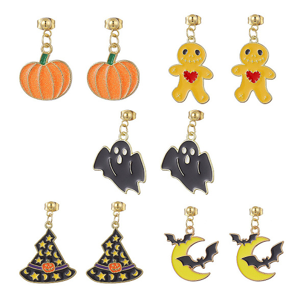 PandaHall Halloween Theme Alloy Enamel Dangle Stud Earrings, Golden 304 Stainless Steel Jewelry for Women, Mixed Shapes, 29~35.5mm, Pin...
PandaHall Halloween Theme Alloy Enamel Dangle Stud Earrings, Golden 304 Stainless Steel Jewelry for Women, Mixed Shapes, 29~35.5mm, Pin...