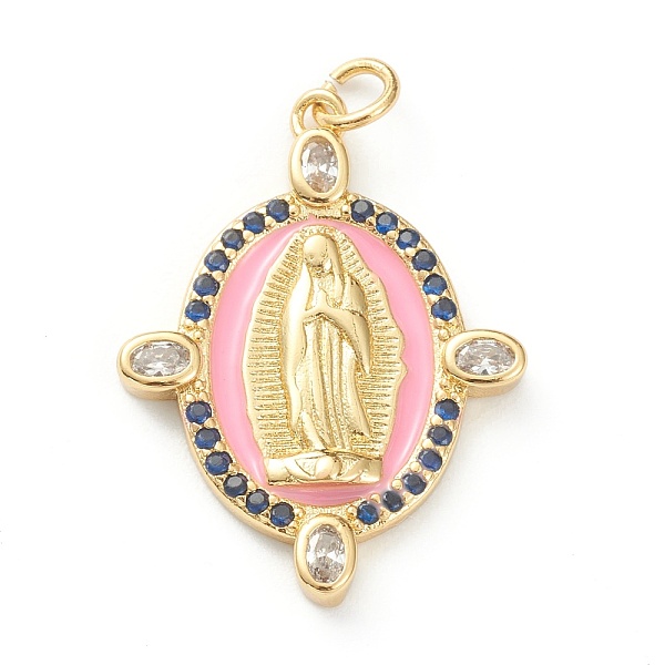 PandaHall Brass Micro Pave Cubic Zirconia Pendants, with Enamel, Long-Lasting Plated, Real 18K Gold Plated, Oval with Saint, Midnight Blue...
PandaHall Brass Micro Pave Cubic Zirconia Pendants, with Enamel, Long-Lasting Plated, Real 18K Gold Plated, Oval with Saint, Midnight Blue...