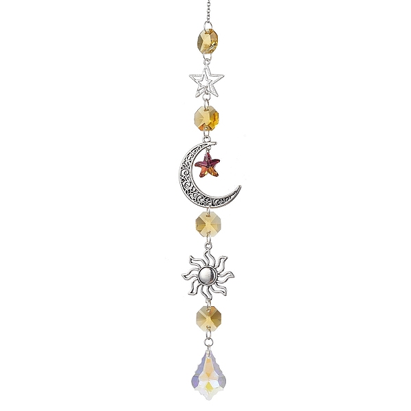 PandaHall Glass Pendant Decorations, With Alloy Finding, Star with Moon, Gold, 300mm Glass Moon Gold
PandaHall Glass Pendant Decorations, With Alloy Finding, Star with Moon, Gold, 300mm Glass Moon Gold