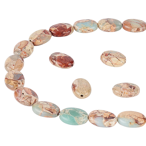 PandaHall About 29 Pcs Flat Oval Stone Beads, 14x10mm Flat Oval Gemstone Beads Crystal Loose Stone Beads Aqua Terra Jasper Beads for DIY...
PandaHall About 29 Pcs Flat Oval Stone Beads, 14x10mm Flat Oval Gemstone Beads Crystal Loose Stone Beads Aqua Terra Jasper Beads for DIY...