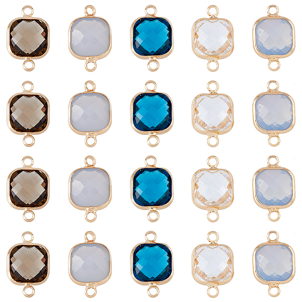 PandaHall DICOSMETIC 20Pcs 5 Colors Transparent K9 Glass Connector Charms, with Light Gold Plated Brass Findings, Faceted, Square Links..., Multicolor
PandaHall DICOSMETIC 20Pcs 5 Colors Transparent K9 Glass Connector Charms, with Light Gold Plated Brass Findings, Faceted, Square Links..., Multicolor
