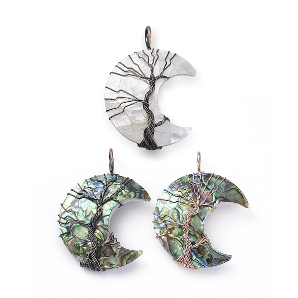 PandaHall Natural Shell Wire Wrapped Pendants, with Brass Findings, Long-Lasting Plated, Moon, 47x31.5x10mm, Hole: 6.5x4.5mm Mixed Shell...
PandaHall Natural Shell Wire Wrapped Pendants, with Brass Findings, Long-Lasting Plated, Moon, 47x31.5x10mm, Hole: 6.5x4.5mm Mixed Shell...