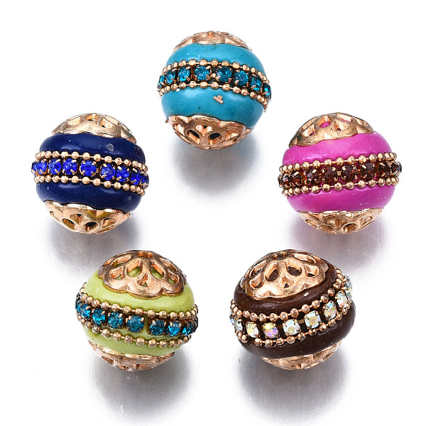 PandaHall Handmade Indonesia Beads, with Alloy Findings, Round, Light Gold, Mixed Color, 16~17x16~16.5mm, Hole: 1.8mm Polymer Clay Round..., Multicolor
PandaHall Handmade Indonesia Beads, with Alloy Findings, Round, Light Gold, Mixed Color, 16~17x16~16.5mm, Hole: 1.8mm Polymer Clay Round..., Multicolor