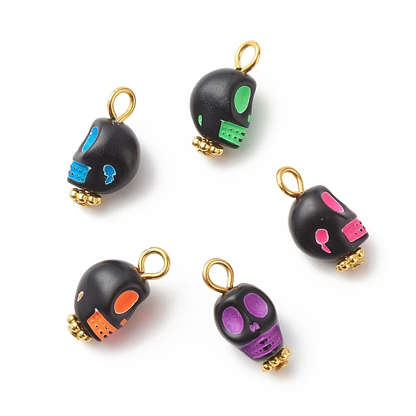 PandaHall Skull Acrylic Pendants, with Alloy Findings, Mixed Color, Golden, 16x18x8mm, Hole: 2mm Alloy+Acrylic Skull Multicolor
PandaHall Skull Acrylic Pendants, with Alloy Findings, Mixed Color, Golden, 16x18x8mm, Hole: 2mm Alloy+Acrylic Skull Multicolor