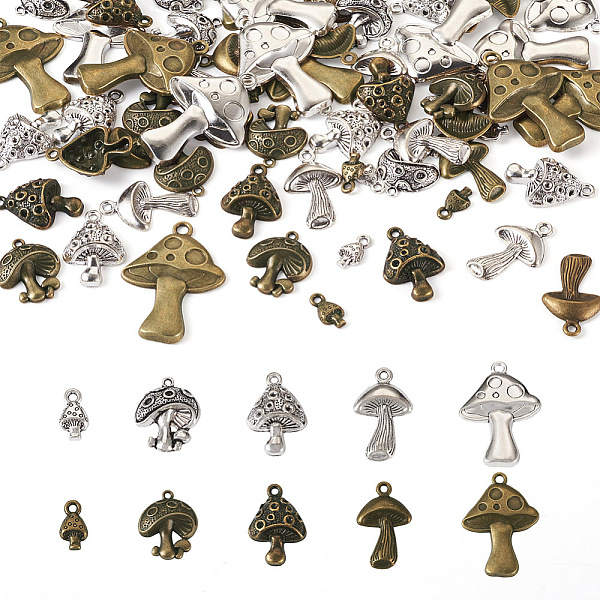 PandaHall Elecrelive 80Pcs 10 Style Alloy Pendants, Mushroom, Antique Bronze & Antique Silver, 13~40.5x8~29x3~5mm, Hole: 1.5~3mm, 8pcs/style...
PandaHall Elecrelive 80Pcs 10 Style Alloy Pendants, Mushroom, Antique Bronze & Antique Silver, 13~40.5x8~29x3~5mm, Hole: 1.5~3mm, 8pcs/style...