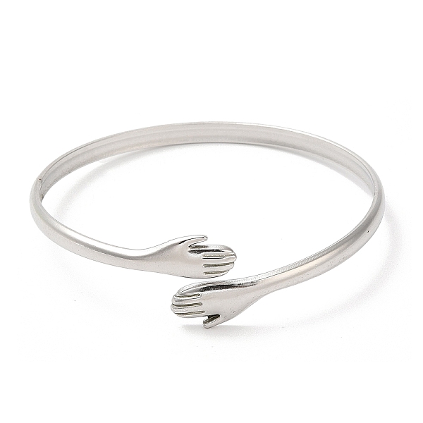 PandaHall 304 Stainless Steel Double Hands Hug Open Cuff Bangle, Jewelry for Women, Stainless Steel Color, Inner Diameter: 2 inch(5.2cm) 304...
PandaHall 304 Stainless Steel Double Hands Hug Open Cuff Bangle, Jewelry for Women, Stainless Steel Color, Inner Diameter: 2 inch(5.2cm) 304...