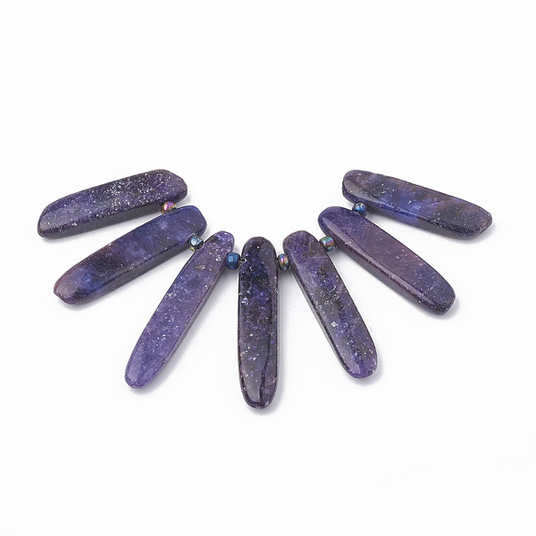 PandaHall Natural Lepidolite/Purple Mica Stone Beads Strands, Graduated Fan Pendants, Focal Beads, Spodumene Beads, 38~49x9~10x5~6mm, Hole...
PandaHall Natural Lepidolite/Purple Mica Stone Beads Strands, Graduated Fan Pendants, Focal Beads, Spodumene Beads, 38~49x9~10x5~6mm, Hole...