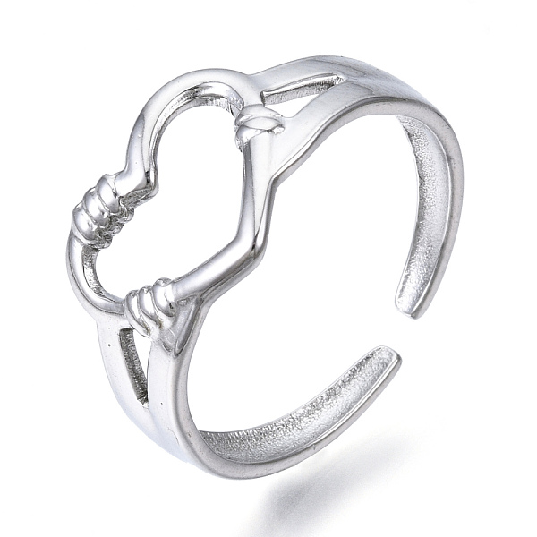 PandaHall 304 Stainless Steel Heart Open Cuff Ring, Hollow Chunky Ring for Women, Stainless Steel Color, US Size 7 3/4(17.9mm) 304 Stainless...
PandaHall 304 Stainless Steel Heart Open Cuff Ring, Hollow Chunky Ring for Women, Stainless Steel Color, US Size 7 3/4(17.9mm) 304 Stainless...