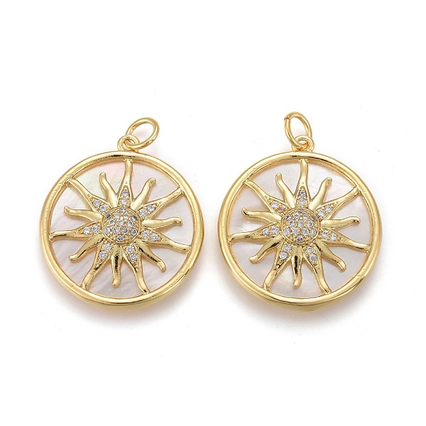 PandaHall Brass Micro Pave Clear Cubic Zirconia Shell Pendants, with Jump Rings, Long-Lasting Plated, Flat Round with Sun, Golden, 24x22x4mm...
PandaHall Brass Micro Pave Clear Cubic Zirconia Shell Pendants, with Jump Rings, Long-Lasting Plated, Flat Round with Sun, Golden, 24x22x4mm...