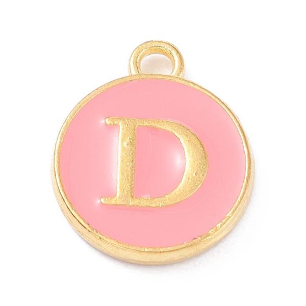 PandaHall Golden Plated Alloy Enamel Charms, Enamelled Sequins, Flat Round with Alphabet, Letter.D, Pink, 14x12x2mm, Hole: 1.5mm...
PandaHall Golden Plated Alloy Enamel Charms, Enamelled Sequins, Flat Round with Alphabet, Letter.D, Pink, 14x12x2mm, Hole: 1.5mm...