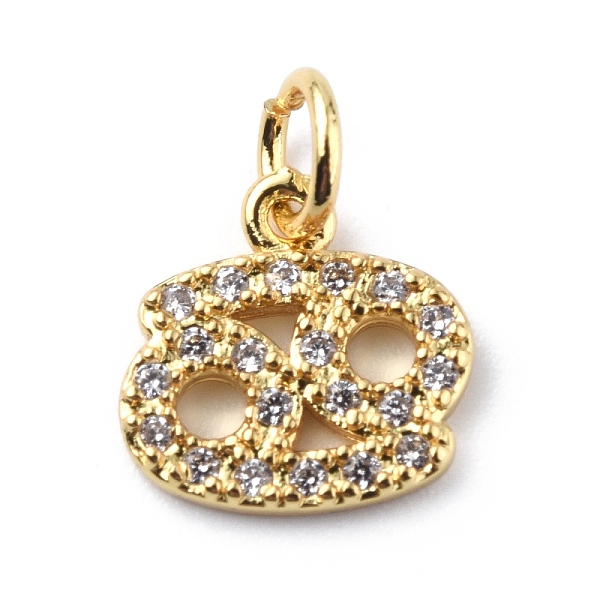 PandaHall Brass Micro Pave Cubic Zirconia Charms, Constellation Charm, with Jump Rings, Real 18K Gold Plated, Cancer, 10x10.5x1.5mm, Hole..., Clear
PandaHall Brass Micro Pave Cubic Zirconia Charms, Constellation Charm, with Jump Rings, Real 18K Gold Plated, Cancer, 10x10.5x1.5mm, Hole..., Clear