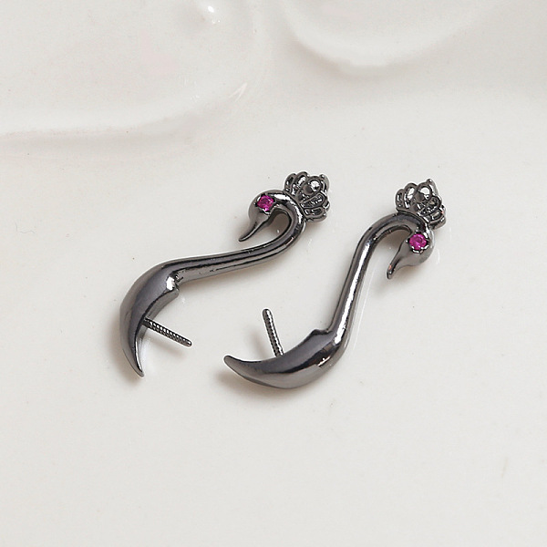PandaHall Brass Pave Camellia Cubic Zirconia Swan Head Pins, for Half Drilled for Baroque Pearl Making, Gunmetal, 32mm Brass Pink
PandaHall Brass Pave Camellia Cubic Zirconia Swan Head Pins, for Half Drilled for Baroque Pearl Making, Gunmetal, 32mm Brass Pink